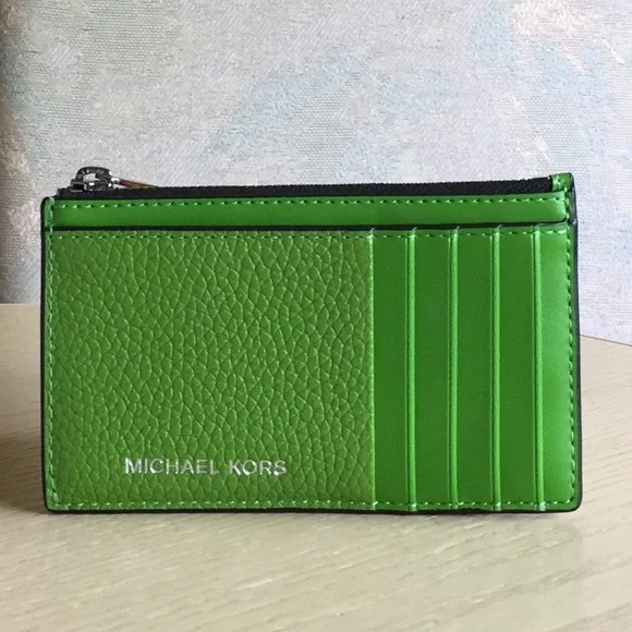 Michael Kors Cooper Jungle Green Leather Wallet - Picture 1 of 8